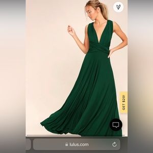 Tricks of the trade forest green maxi dress- brand new